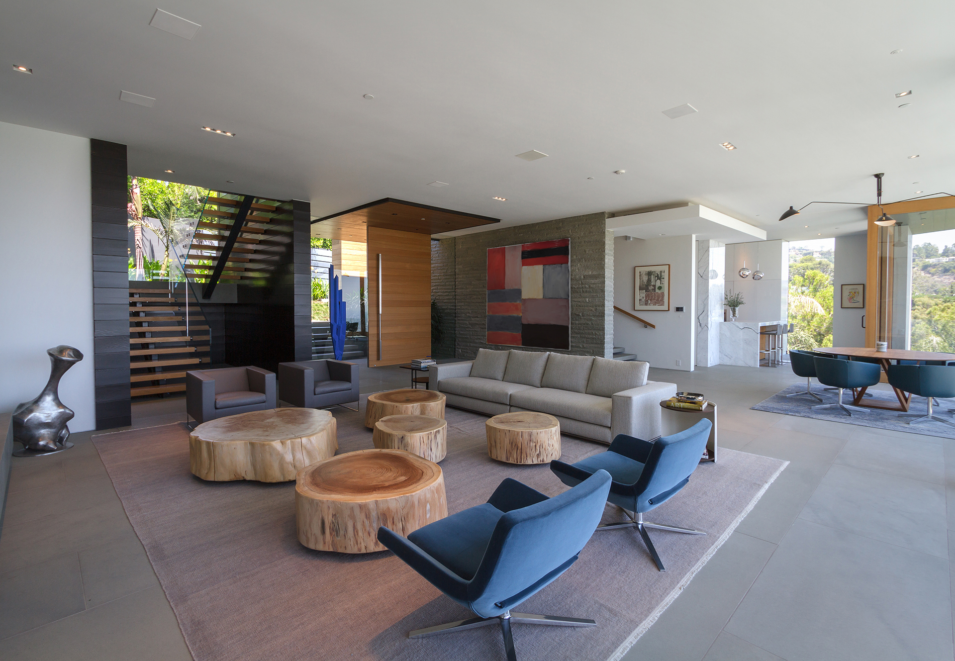 Living room with artwork collection