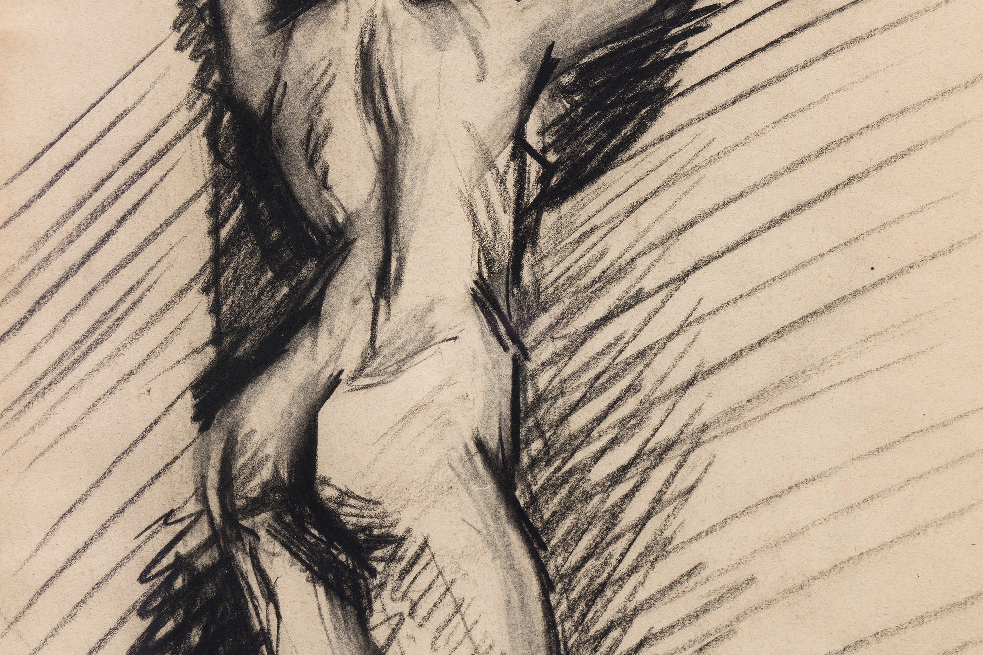 HENRI MATISSE - Standing Female Nude - charcoal on paper - 13 1/2 x 9 in.