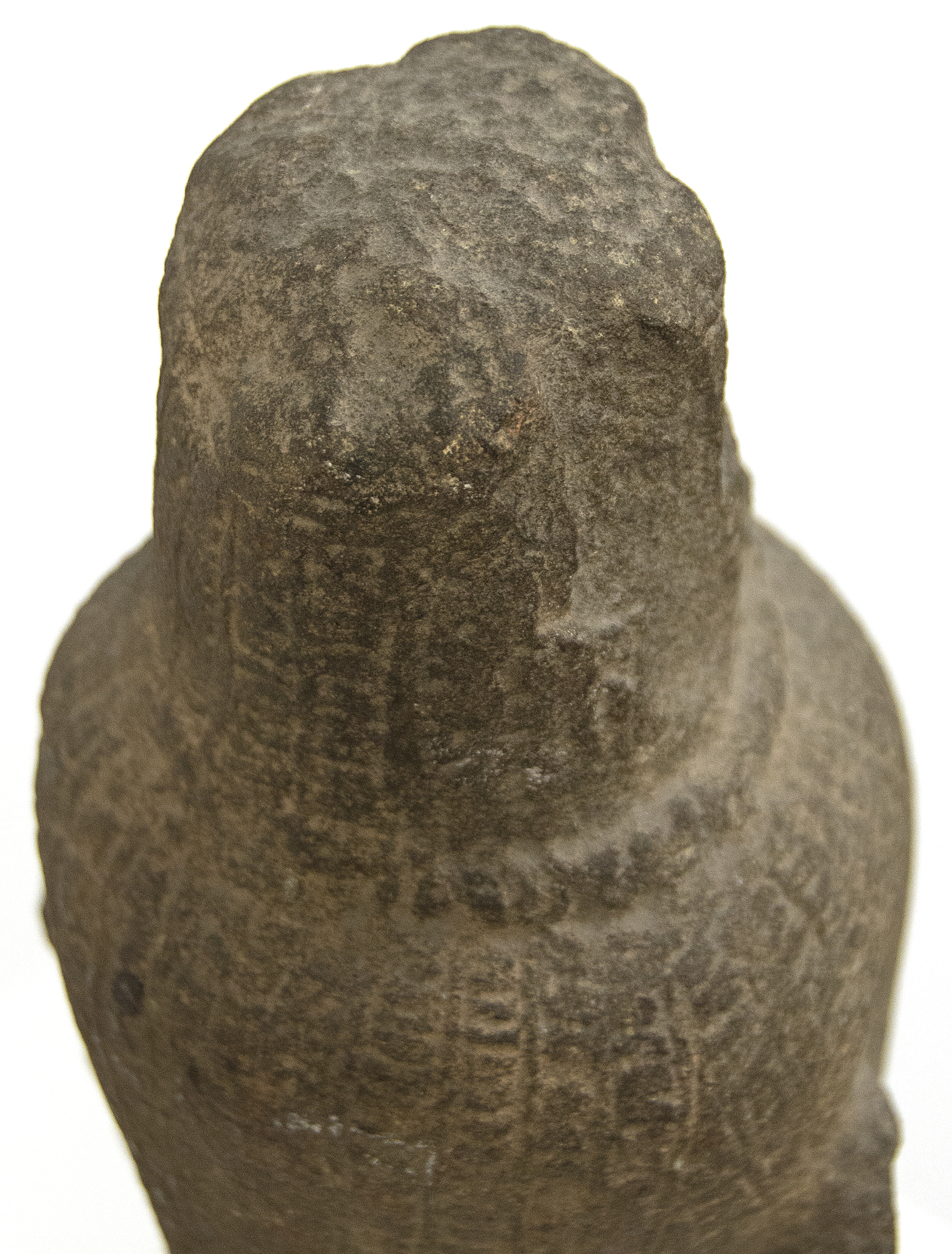 KHMER - Head of Avalokiteshvara - gray sandstone - 13 x 7 x 7 in.