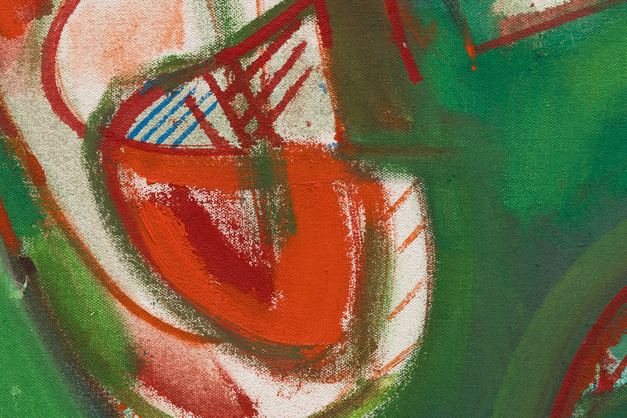 <div><font face=Lato size=3 color=black>Hans Hofmann's <em>Baal</em> channels the charged energy of its evocative title, rooted in ancient Semitic tradition. The name refers to a lord or master but also carries associations with primal forces of nature, chaos, and creation. Hofmann's work reflects this duality, blending structured design with the untamed vitality of gestural abstraction to create a composition oscillating between entropy and order.</font></div>
<br>
<br><div> </div>
<br>
<br><div><font face=Lato size=3 color=black>Painted at age 65, <em>Baal</em> also showcases Hofmann's willingness to revisit earlier disciplines while addressing the challenges of mid-century abstraction. Its vibrant palette and bold use of complementary colors, particularly the juxtaposition of red and green, heightens the painting's dynamism. His muscular brushwork also reflects his lifelong experimentation with the tension between form and freedom; undulating lines and biomorphic forms evoke the surrealist influence of Miró and the spiritual resonance of Kandinsky's gestural abstractions. Like these predecessors, Hofmann sought to translate "inner necessity" into visual expression, guided by his fertile imagination. Yet the planal elements and curvilinear shapes of <em>Baal</em> also reflect the influence of improvisational painting, a hallmark of Abstract Expressionism as practiced by contemporaries like Arshile Gorky, among others. It is a composition that teems with movement and energy, suggesting a cosmos in flux—chaotic yet deliberate.</font></div>
<br>
<br><div> </div>
<br>
<br><div><font face=Lato size=3 color=black>Exhibited the same year at Betty Parsons Gallery in New York, <em>Baal</em> signals Hofmann's evolution as a master and innovator. With its vivid dynamism and symbolic title, the painting epitomizes Hofmann's ability to infuse abstraction with elemental power, crafting a deeply personal exploration of form and color.</font></div>