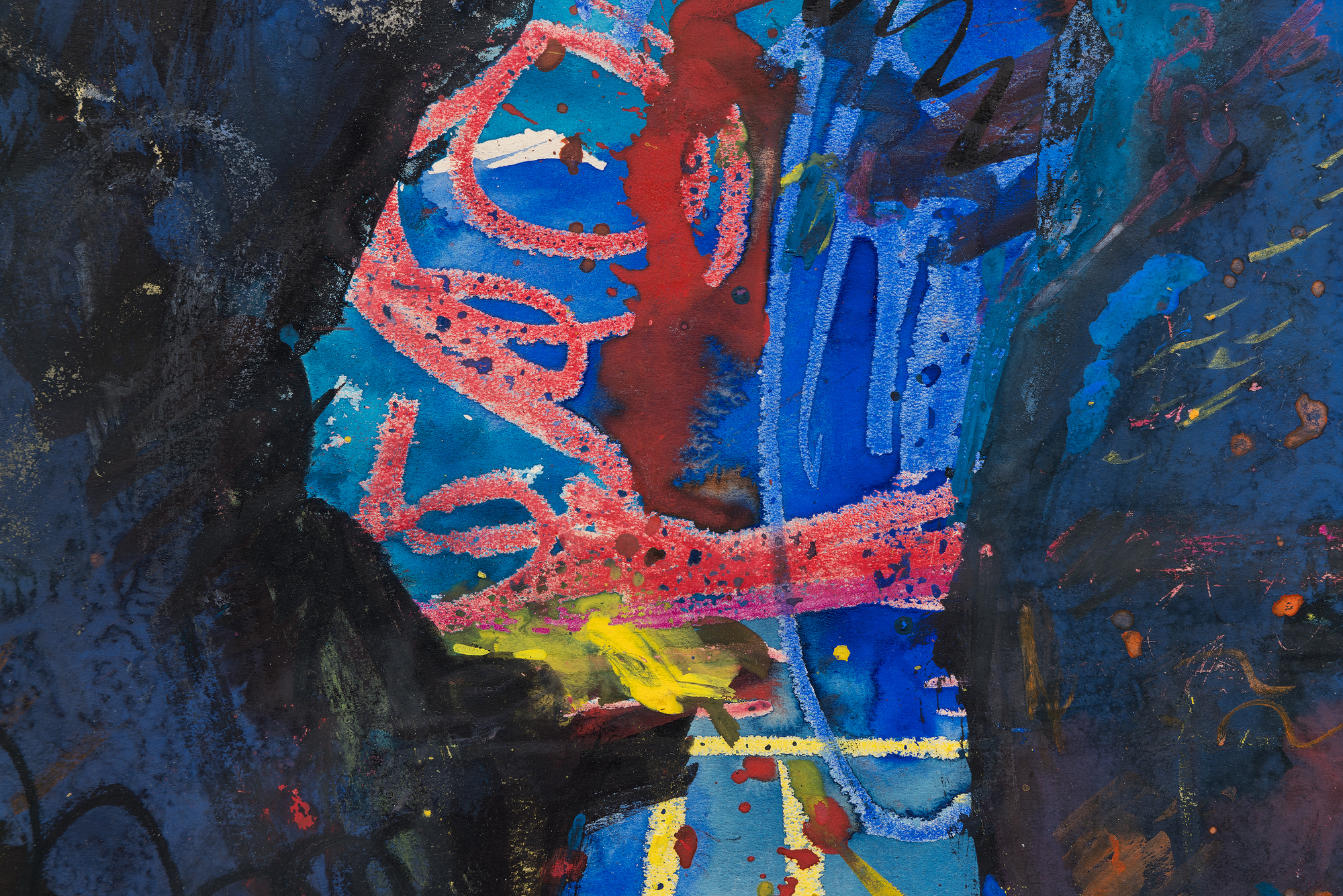 <div><font face=Lato size=3 color=black>Executed in mixed media on paper, <em>The Indian</em> from 1944 showcases Hofmann’s ability to offer a powerful interplay between abstraction and figuration. Surrounded by an atmospheric expanse of deep blues and punctuated by vivid accents of red and yellow, the central form suggests the stylized head of a Native American. Shaped not by direct detailing techniques but subtractive reduction, Hofmann shaped the figure by enclosing it with dynamic strokes of the deep blue surround, punctuated by vivid reds and yellows, as if carving the form out of the surrounding space. This approach emphasizes the figure’s presence while allowing it to remain enigmatic, suspended within an atmospheric mélange of bold, gestural marks.</font></div>
<br>
<br><div> </div>
<br>
<br><div><font face=Lato size=3 color=black>The tension between the central form and its vibrant background exemplifies Hofmann’s transition during the 1940s from Cubist rigor to more unrestricted, expressionistic techniques. <em>The Indian</em> captures the energy of this pivotal period, with its layered abstraction and symbolic undertones reflecting Hofmann’s ability to unite gestural spontaneity with deliberate compositional balance.</font></div>