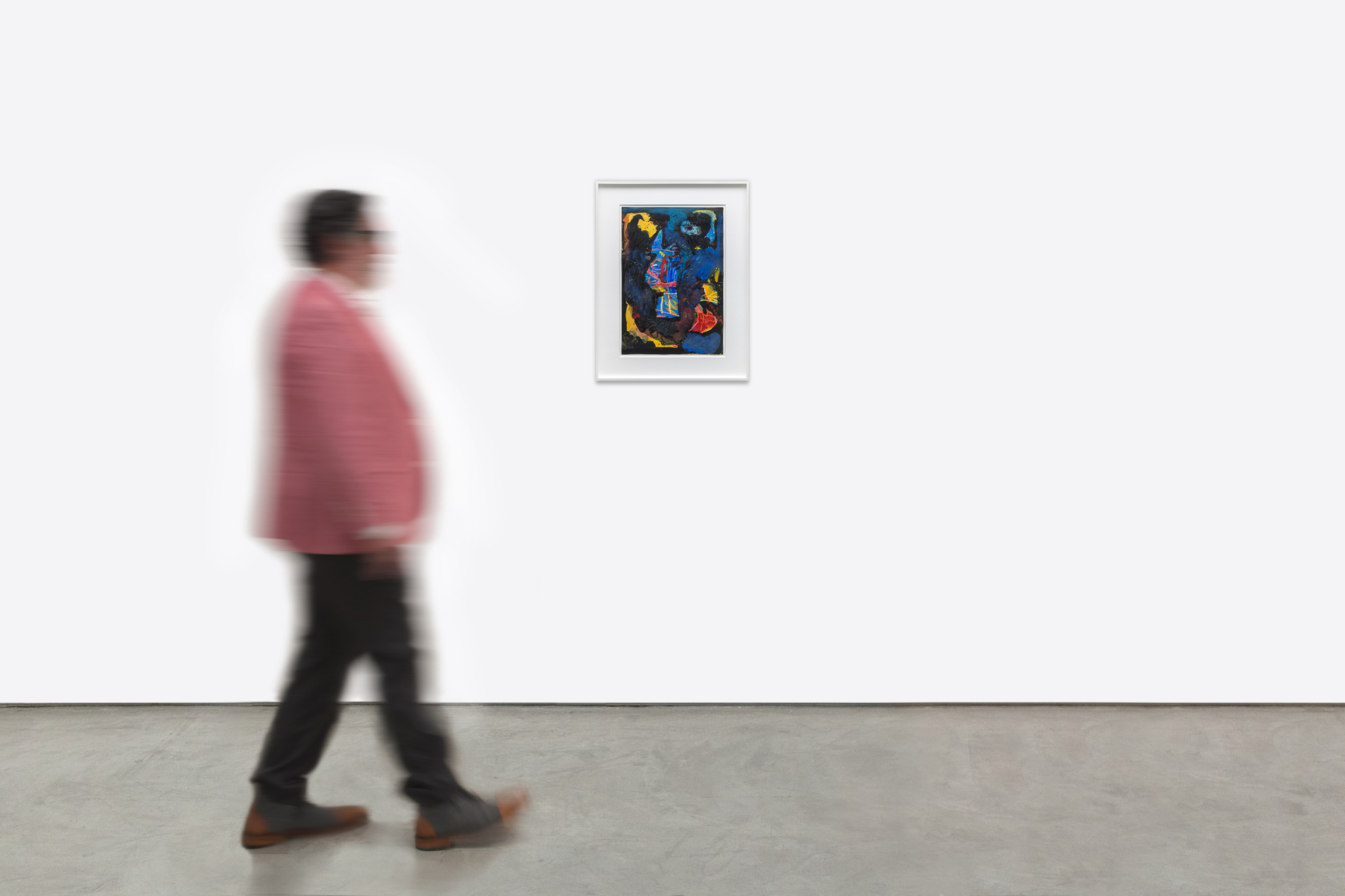 <div><font face=Lato size=3 color=black>Executed in mixed media on paper, <em>The Indian</em> from 1944 showcases Hofmann’s ability to offer a powerful interplay between abstraction and figuration. Surrounded by an atmospheric expanse of deep blues and punctuated by vivid accents of red and yellow, the central form suggests the stylized head of a Native American. Shaped not by direct detailing techniques but subtractive reduction, Hofmann shaped the figure by enclosing it with dynamic strokes of the deep blue surround, punctuated by vivid reds and yellows, as if carving the form out of the surrounding space. This approach emphasizes the figure’s presence while allowing it to remain enigmatic, suspended within an atmospheric mélange of bold, gestural marks.</font></div>
<br>
<br><div> </div>
<br>
<br><div><font face=Lato size=3 color=black>The tension between the central form and its vibrant background exemplifies Hofmann’s transition during the 1940s from Cubist rigor to more unrestricted, expressionistic techniques. <em>The Indian</em> captures the energy of this pivotal period, with its layered abstraction and symbolic undertones reflecting Hofmann’s ability to unite gestural spontaneity with deliberate compositional balance.</font></div>