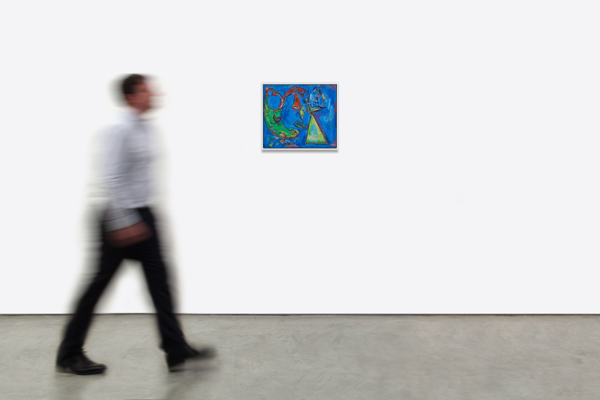 <div><font face=Lato size=3 color=black>Hans Hofmann's <em>The Zoo</em> (1944) brims with playful energy, its abstract forms suggesting a whimsical exploration of animalistic shapes and gestures. Dominated by a vivid blue field punctuated by bold strokes of red, green, and yellow, the formal elements and composition provide a lively interplay of color. While the title invites the viewer to seek out zoo-like references, the forms are ambiguous yet evocative: sweeping red arcs might suggest the curve of a tail, while the triangular green shape evokes the profile of an enclosure or a cage. The painting captures not the literal essence of a zoo but the dynamism and movement one might associate with such a space.</font></div>
<br>
<br><div> </div>
<br>
<br><div><font face=Lato size=3 color=black>Heavily influenced by Surrealist automatism and the biomorphic forms of Joan Miró, the organic shapes and bold colors seem to pulse with life, blurring the boundary between abstraction and figuration. Yet, unlike Miró's delicate dreamscapes, Hofmann's brushwork carries a muscular energy, grounding the composition in his signature gestural style.</font></div>
<br>
<br><div><font face=Lato size=3 color=black><em>The Zoo</em> reflects Hofmann's ability to balance spontaneity with deliberate compositional choices. The result is a vibrant, joy-filled work that celebrates the world's visual complexity and the boundless creative freedom of abstraction during this pivotal phase of his career.</font></div>