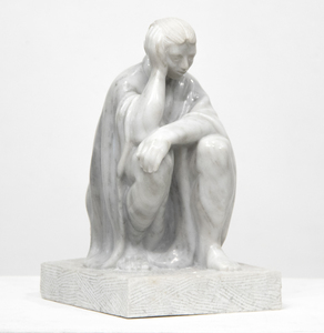 FELIPE CASTANEDA - Pensando - marble - 11 1/2 x 7 x 7 in.