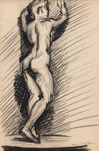 HENRI MATISSE - Standing Nude - charcoal on paper - 13 1/2 x 9 in.