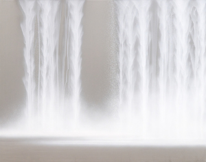 HIROSHI SENJU - Waterfall - natural pigments and platinum on Japanese mulberry paper mounted on board - 36 x 46 in.