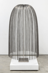 <div><font face=Lato size=3 color=black>In Harry Bertoia's oeuvre, "<em>Willow</em>" stands apart as an extraordinary synthesis of natural inspiration and innovative metalwork. Its cascading strands of stainless-steel capture the weeping elegance of a willow tree's drooping branches while introducing a dynamic, interactive quality through its shimmering surface and subtle responsiveness to movement. The strands—whether referred to as "tinsels," "filaments," or "tendrils"—reflect the delicacy of natural forms, blending artistry with technical mastery.</font></div>
<br>
<br><div><font face=Lato size=3> </font></div>
<br>
<br><div><font face=Lato size=3 color=black>Bertoia, a visionary sculptor with an unparalleled ability to transform industrial materials into organic beauty, likely employed meticulous processes to create "<em>Willow,</em>" cutting thin sheets of stainless steel into fine strips and expertly attaching them to a central core, positioning each strand to flow like water or sway like leaves in the breeze. The tactile quality of the strands, which respond to air currents or touch, invites the viewer into a contemplative engagement with the work, much like one might feel beneath the canopy of a willow tree.</font></div>
<br>
<br><div><font face=Lato size=3> </font></div>
<br>
<br><div><font face=Lato size=3 color=black>This piece epitomizes Bertoia's lifelong fascination with nature, stemming from his early years in the rural village of San Lorenzo, Italy. His sensitivity to the organic world continually informed his artistic practice, from his celebrated Sonambient sound sculptures to creations like “<em>Willow</em>, “which reimagine the relationship between form and environment. As he once said, "I no longer hold onto terms like music and sculpture. Those old distinctions have lost all their meaning."</font></div>
<br>
<br><div><font face=Lato size=3> </font></div>
<br>
<br><div><font face=Lato size=3 color=black>Once again , Bertoia captivates us by reaching beyond the traditional boundaries of sculpture, delivering a work that is as much a sensory experience as a visual one. It is a harmonious blend of natural inspiration and innovative artistry, a reminder of the sacred beauty found in the intersection of art and the natural world.</font></div>